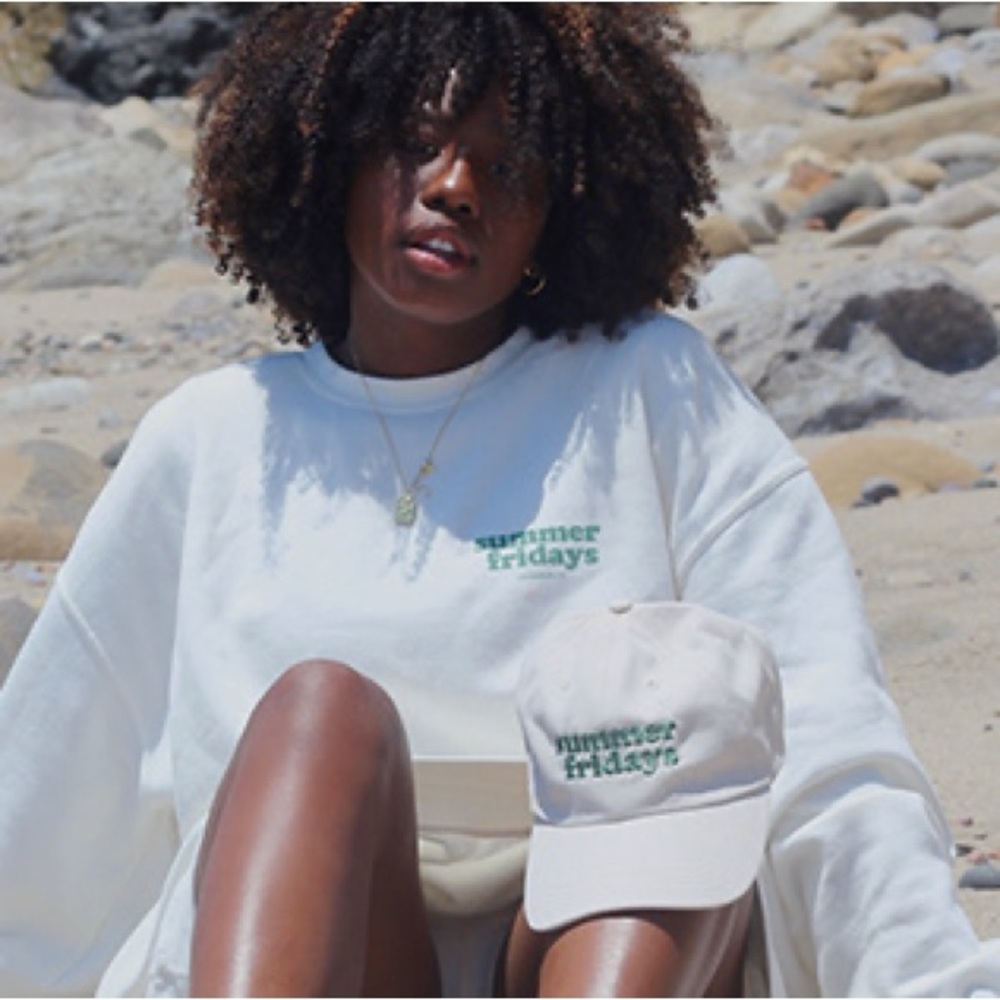 Summer Fridays White and green Sweatshirt size L